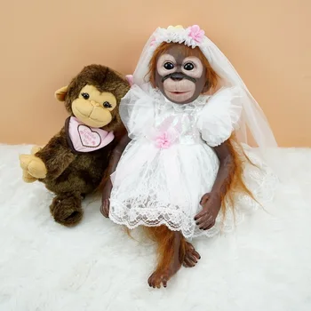 Кукла-реборн 46 см силиконова кукла сватбена рокля, е детска играчка, bebe reborn/играчка-обезьянка