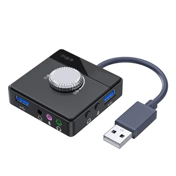 Външна Звукова карта ZLRMHY USB 3.0 Мултифункционален Удължител С Led индикатор Поддържа Извънборсови Разширено Жак 3,5 мм Plug and Play