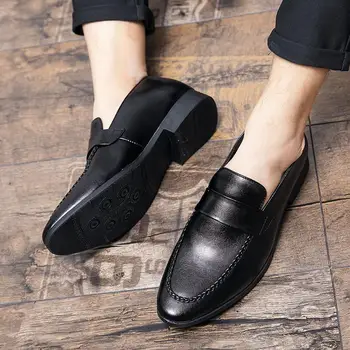 Мъжки обувки 2023 г., нова ежедневни обувки, Пролетно бизнес обувки от естествена кожа с мека подметка, спортни обувки за по-младите мъже