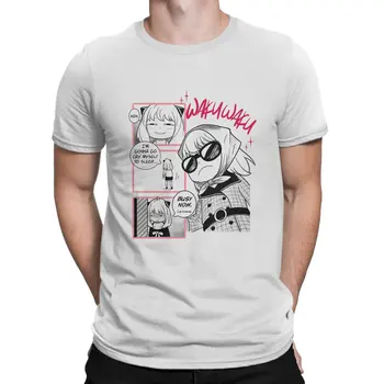 Реколта Тениски Waku Waku за Мъже, Памучен Тениска с кръгла воротом, SPY × FAMILY, Ризи С къс Ръкав, Дрехи 4XL 5XL