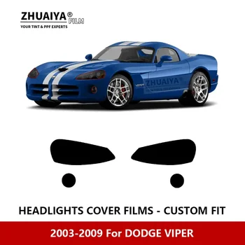 За DODGE VIPER 2003-2009, Външна фаровете на колата със защита от надраскване, предварително нарязани на защитно фолио PPF, Сервизна филм, автомобилни стикери, аксесоари