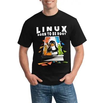 Тениска с илюстрация на повреда на прозореца на Linux, операционната система, чисто графична тениска с кръгло деколте, графична тениска, 100 памук, забавни тениски за мъже