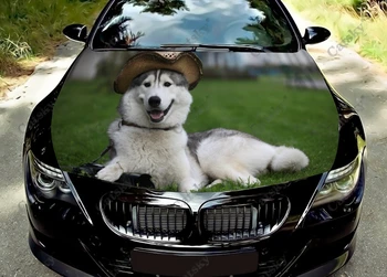 Изработена по поръчка стикер за декорация на купето на колата с кучето Графика Vinyl стикер с изображение на корицата на Стикер за опаковане направи си САМ Дизайн на Етикети на предния капак на двигателя