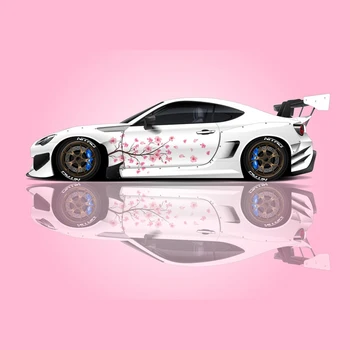 Ливрея Sakura Cherry Blossom, Японската Страничната Стикер За Автомобил, Универсален Размер, Голяма Графика На Автомобила